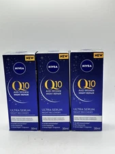3X! NEW! Nivea Q10 Anti-wrinkle Night Repair Ultra Serum Night Recovery 30ml