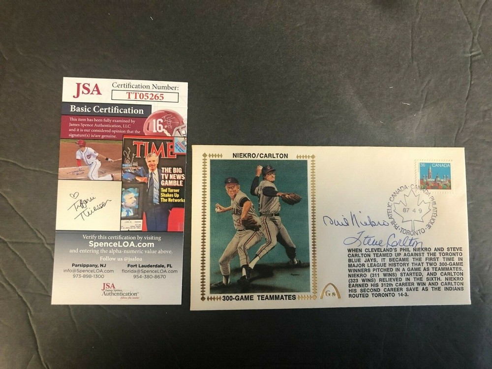 VINTAGE FIRST DAY COVER *NIEKRO/CARLTON* W/JSA COA MINT CONDITION!! (RJF)