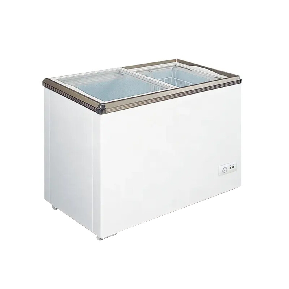 Kühl- & Tiefkühltruhe 620mm - 150L - Glasschiebedeckel - Weiß