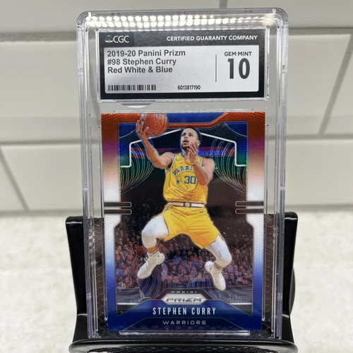 2019-20 Panini Prizm Red White & Blue Prizm Stephen Curry #98 CGC 10 GEM MT