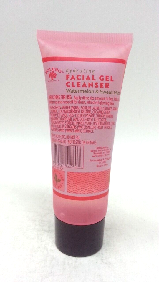 New BOLERO Beverly Hills WATERMELON & SWEET MINT Facial Gel Cleanser