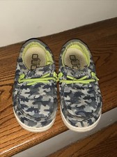 HEY DUDE Wally Youth Blue Camouflage Comfort Slide Loafer Shoes Sneakers 11 177