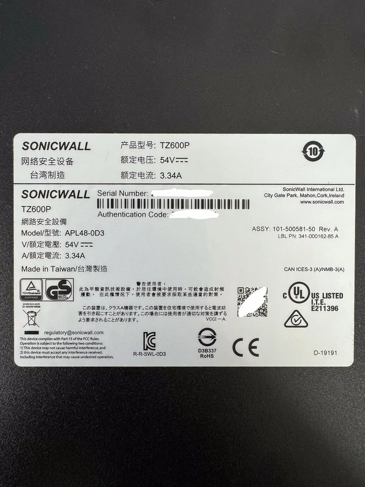SonicWall TZ600/Firewall Appliance (01-SSC-0210) Foto 3 de 3