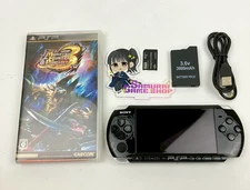 Sony PSP-3000 Piano Black Console A Rank New Battery USB Cable Memory Set 1325