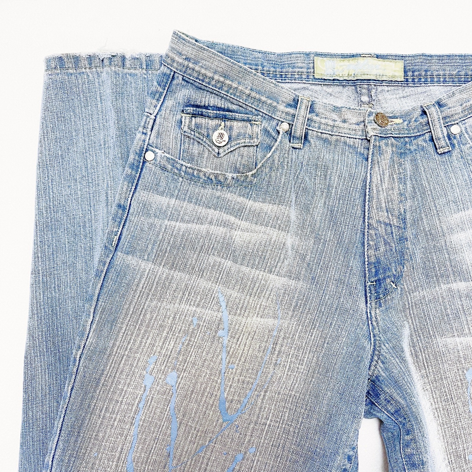Miskeen Light Wash Mens Denim Jeans Straight Leg Tab Pockets SZ34 image 7