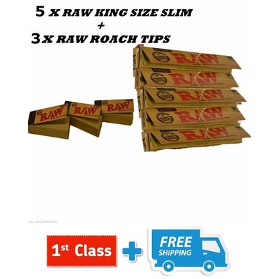 Original RAW Blättchen King Size Slim Classic unraffinierte Haut + RAW TIPS GRATIS*