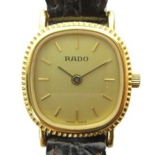Reloj de cuarzo para dama Rado 204.3611.2 correa de cuero tono dorado vintage Japón