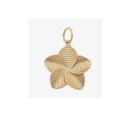 Gold Floral Spiral Pendant Charm