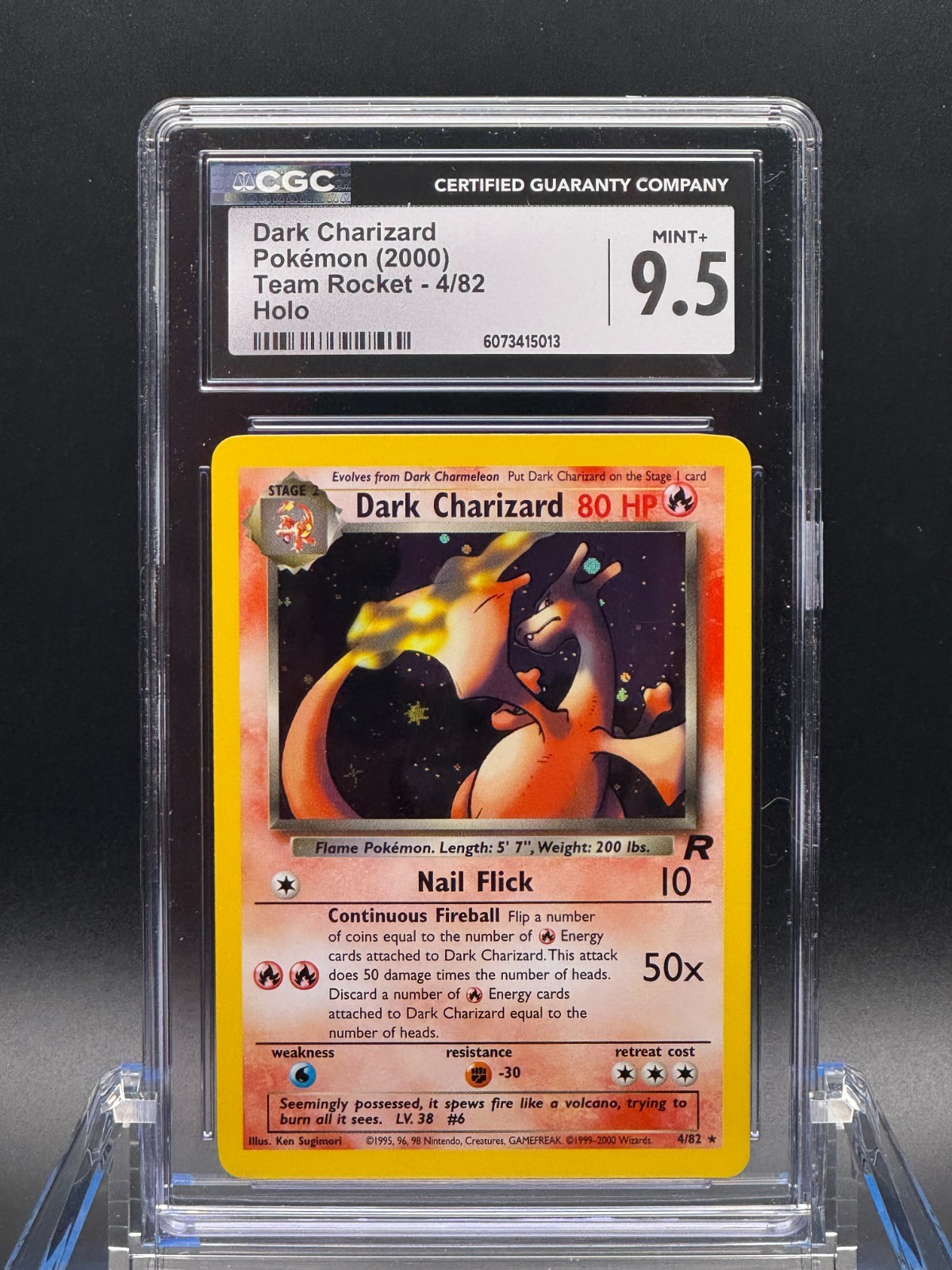 CGC 9.5 MINT+ ✨ - Dark Charizard 4/82 Team Rocket Holo