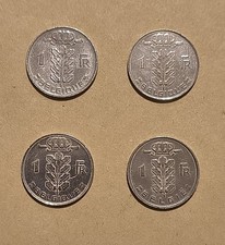 Konvolut - 4 M&uuml;nzen Belgien - 1 Franc - 1958/1972/1974/1980