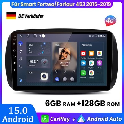 Für Smart Fortwo Forfour 453 Carplay Android Autoradio GPS Navi BT Carplay 128GB