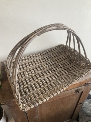 Vintage Trug Korb Korb Blumen Gemüse Korb massiv 50 cm breit! Grau