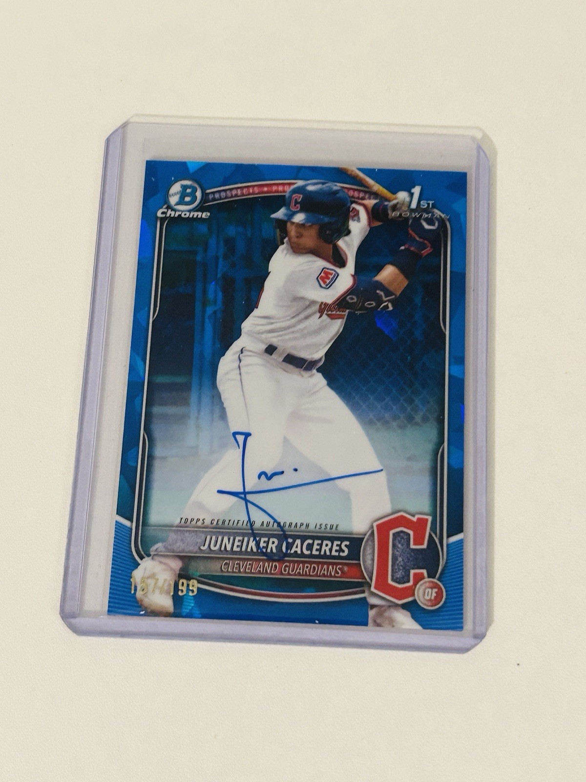 2025 Bowman Chrome Sapphire Edition - Prospects Autographs Juneiker Caceres /199