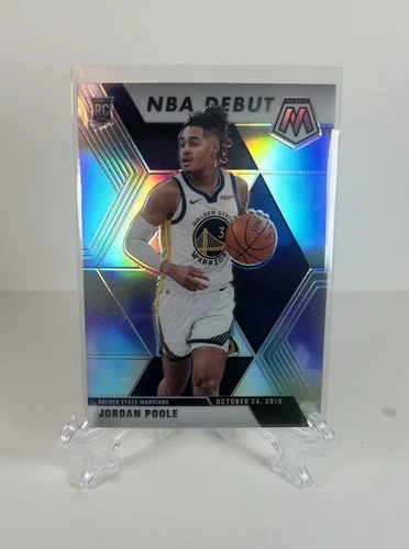 JORDAN POOLE 2019-20 Panini Mosaic Silver Prizm / Rookie Warriors NBA Debut RC