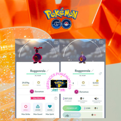 Pokémon go shiny Dynamax Roggenrola  Tr de 20k stardust-P T C