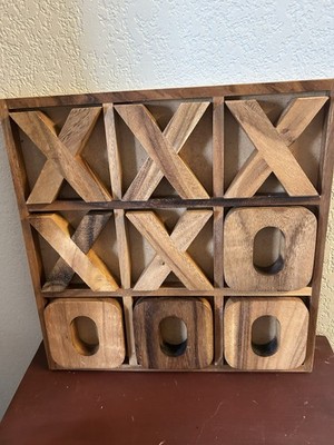 Tic Tac Toe Wooden Board Game 14x14 Inches