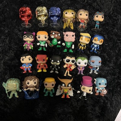 Lot of 24 DC Funko Pops (and cap america)  (Loose - No Boxes)
