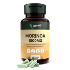 Organic Moringa Capsules 1000mg β 90 Count USA Made