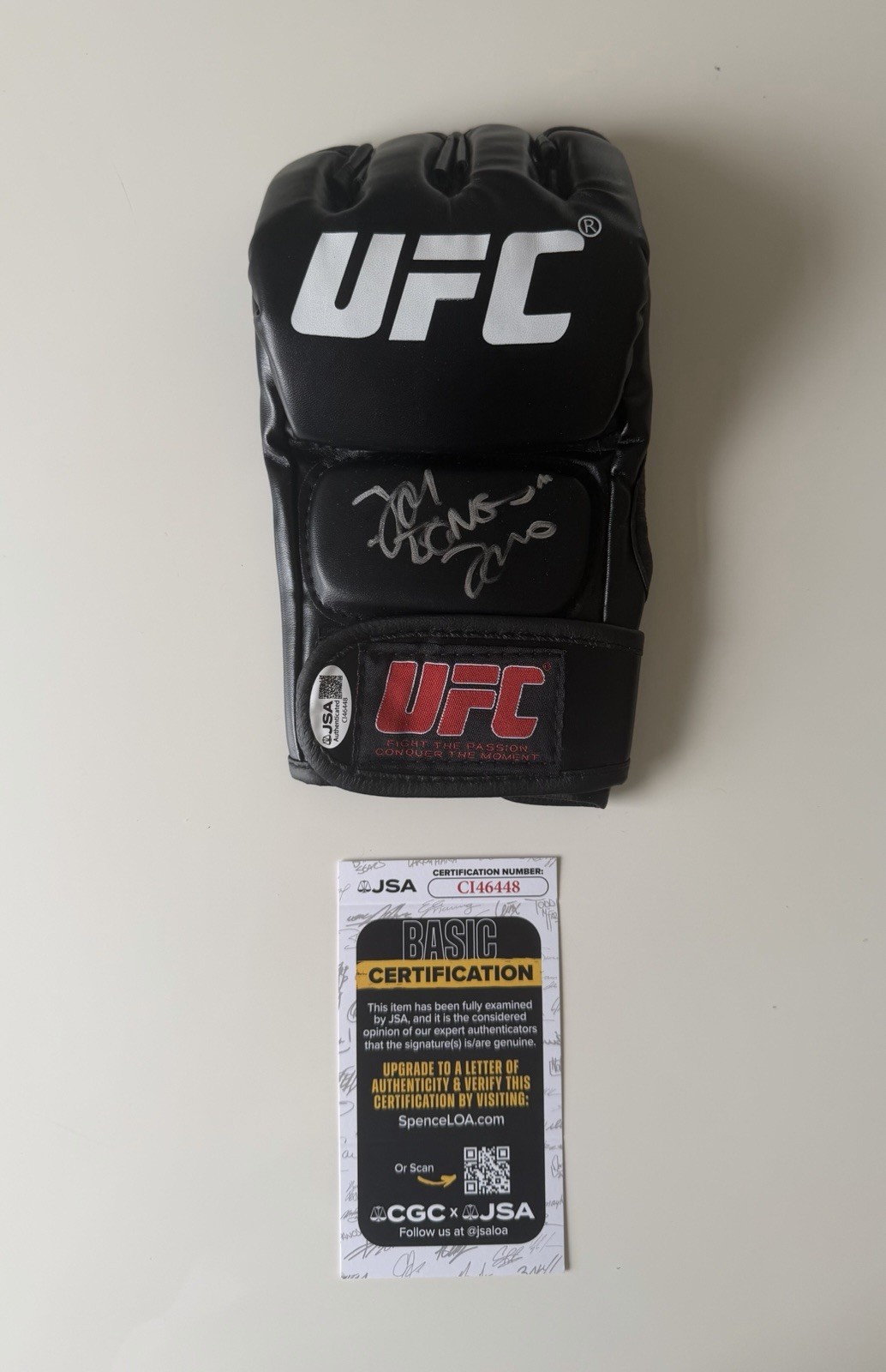 Jon Jones Autographed Signed Jon Bones Jones Fighter UFC MMA Glove GOAT JSA COA 