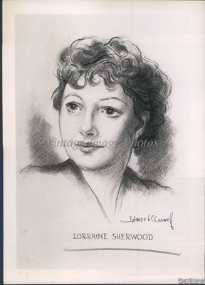 1946 Lorraine Sherwood Edward Caswelf Painting Portrait Vintage Photo 5x7