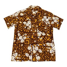 Vintage Hawaiian BARKCLOTH men  s Hawaiian shirt SIZE SMALL