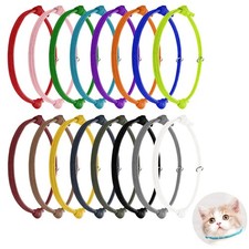 Puppy ID Collars - 16PCS Assorted Colors Adjustable Basic Collars for Newborn...