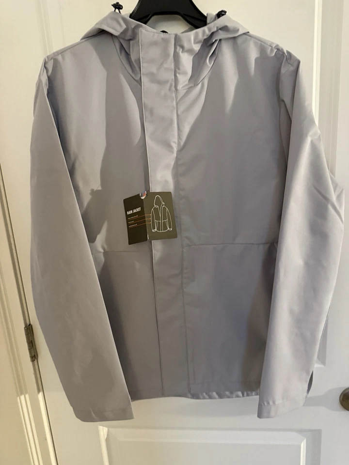 Ozark Trails Rain Jacket Gray Size Medium Water Resistant- Vented Back + Pockets - Image 4 of 4