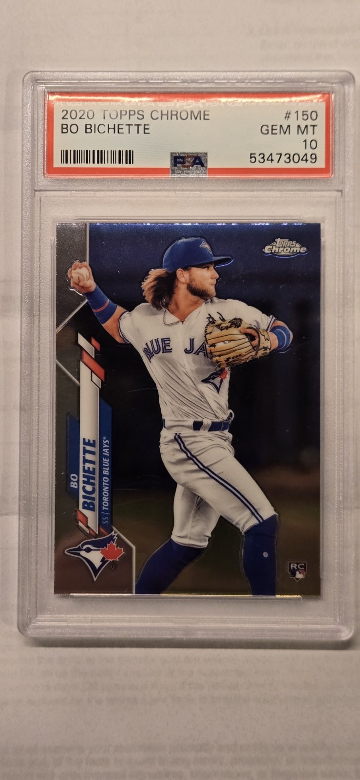 2020 Topps Chrome - Bo Bichette Rookie #150 (RC) PSA 10 GEM MINT