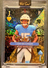 2024 Wild Card Jackpot Ladd McConkey 1/1 Black and Gold RC Chargers