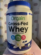 Orgain Grass-Fed Whey Protein Powder, Vanilla Bean - 1.82lb, Exp. 3/11/26 17.03 per gallon
