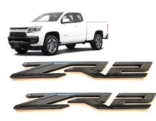 2Pcs Rear Tailgate ZR2 Emblems Truck Badge Sticker Compatible with Matte Black