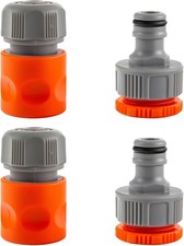 4 Piece Quick Connect Hose Fittings 1/2 Inch 3/4 Inch ABS Hose Connector Garden
