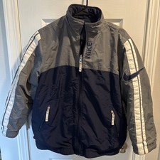 Vintage Nike Jacket Youth Large 14-16 Blue Gray Reversible Swoosh Logo 90s Y2K