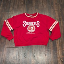 WEAR by Erin Andrews Oklahoma Sooners Red Crewneck Sweatshirt Womens Large Boxy