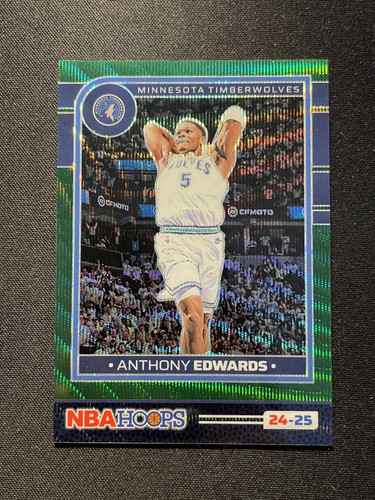 2024-25 Panini Hoops Anthony Edwards #181 Green Wave 10/25 Timberwolves NQ16