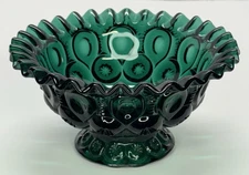 LE Smith Moon And Stars Greenbriar Footed Compote Dish Ruffle Edges 8" Diameter