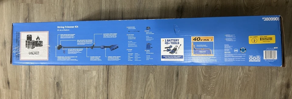 Комплект бесщеточного триммера Kobalt 40 В макс. 15 дюймов #3809908 с зарядным устройством - Изображение 2 из 3