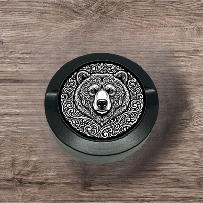 #ad Grizzly Bear Scroll Metal Aluminum Container Custom Engraved EDC Snus Dip Can $38.99