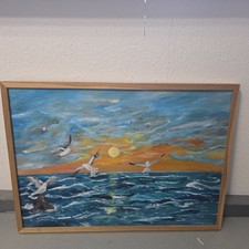 ORIGINAL Acryl, MEER, Bild ,Malerei Kunst UNIKAT HANDGEMALT, Maritim, 73x53cm