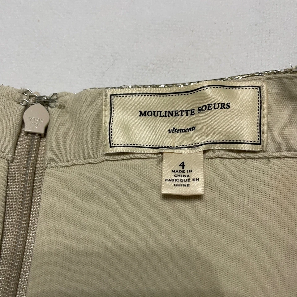 Maxi Falda Moulinette Soeurs Media Luz Metálica Plisada Talla 4 Fiesta Glamour Sirena Foto 3 de 4