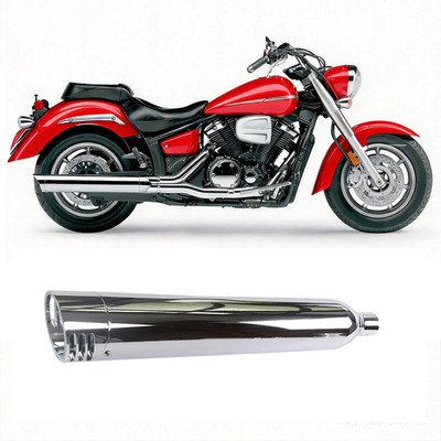 Yamaha 4'' Slip On Mufflers Chrome for 2007-2017 Yamaha V-Star XVS1300.