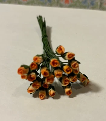 Dollhouse Miniature Half-Bloom Pink Roses 2 Dozen by Falcon Miniatures - Image 1 of 2