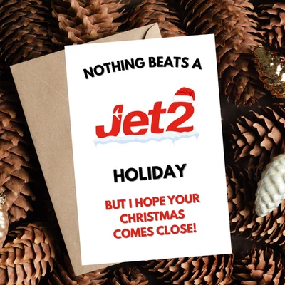 WITTY PRINT COMPANY Jet2 Christmas Card, Funny Christmas Card