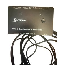 KCEVE 2 Ports KVM Switch 2 Computers 2 Monitors 2 HDMI 4 USB A With Cables