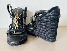 Yves Saint Laurent Wedge - Sandalen in Schwar...