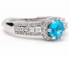 2CT Heat Treated Blue Topaz 925 Solid Sterling Silver Ring Sz 7 &6-2 — photo 2