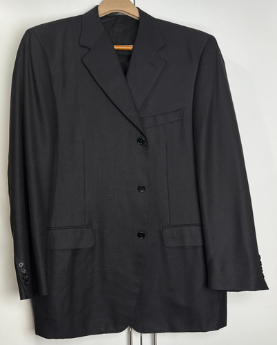 Canali Blazer Herren 56EU (46US) Schwarz Wolle & Seide Mischung Einreiher - Bild 1 von 7