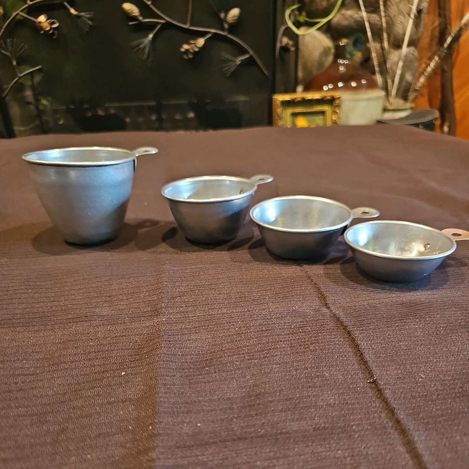 Vintage Measuring Cups Sturdy Aluminum Cooking & Baking Set of 4
