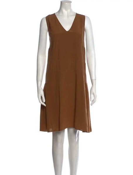 Women Marni Dress Brown Silk 36