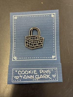 Ann Clark Cookie Recipe Pin Solid Pewter Basket Pin Vermont